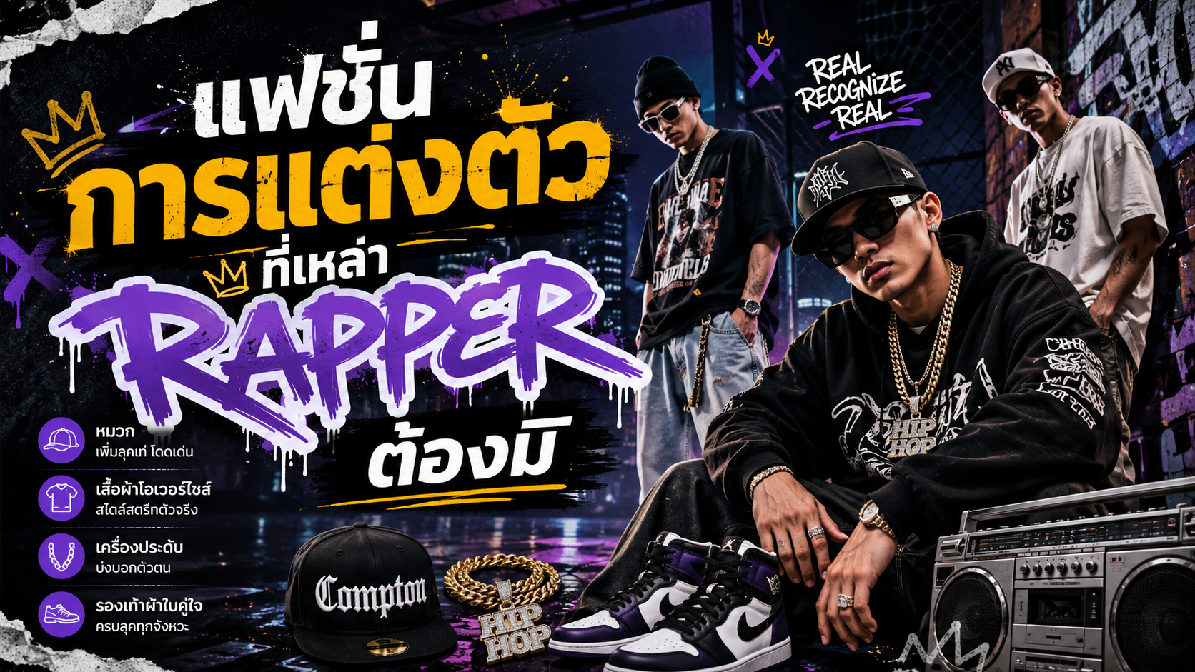 แฟชั่นการแต่งตัวที่เหล่า Rapper