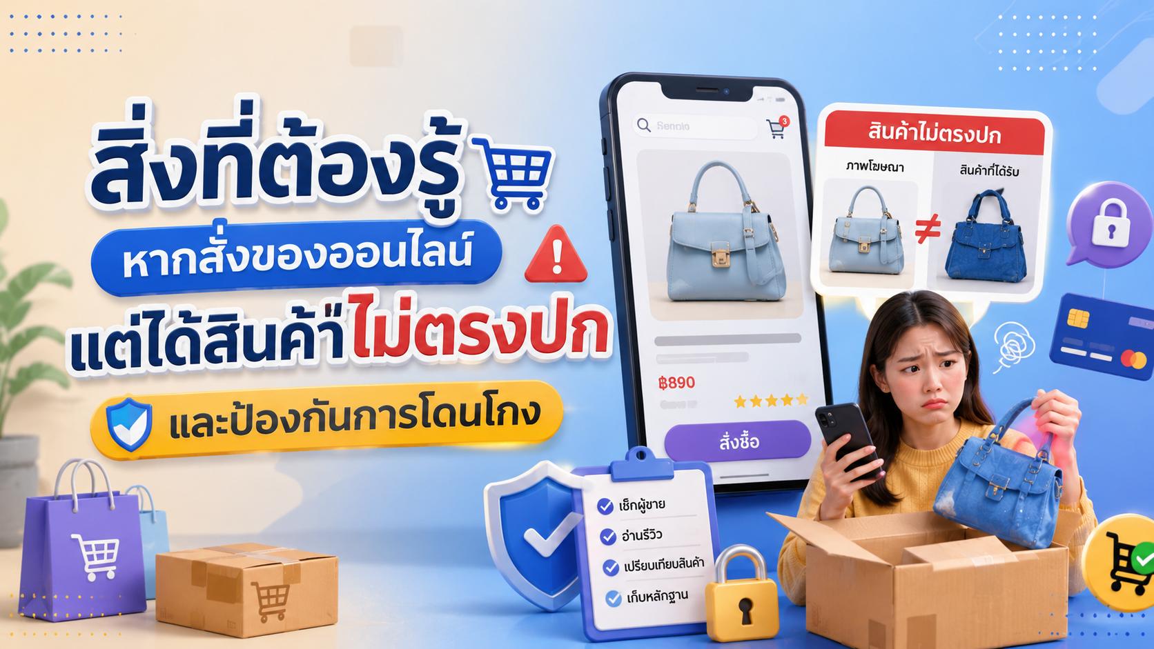 สั่งของออนไลน์แต่ได้สินค้าไม่ตรงปก