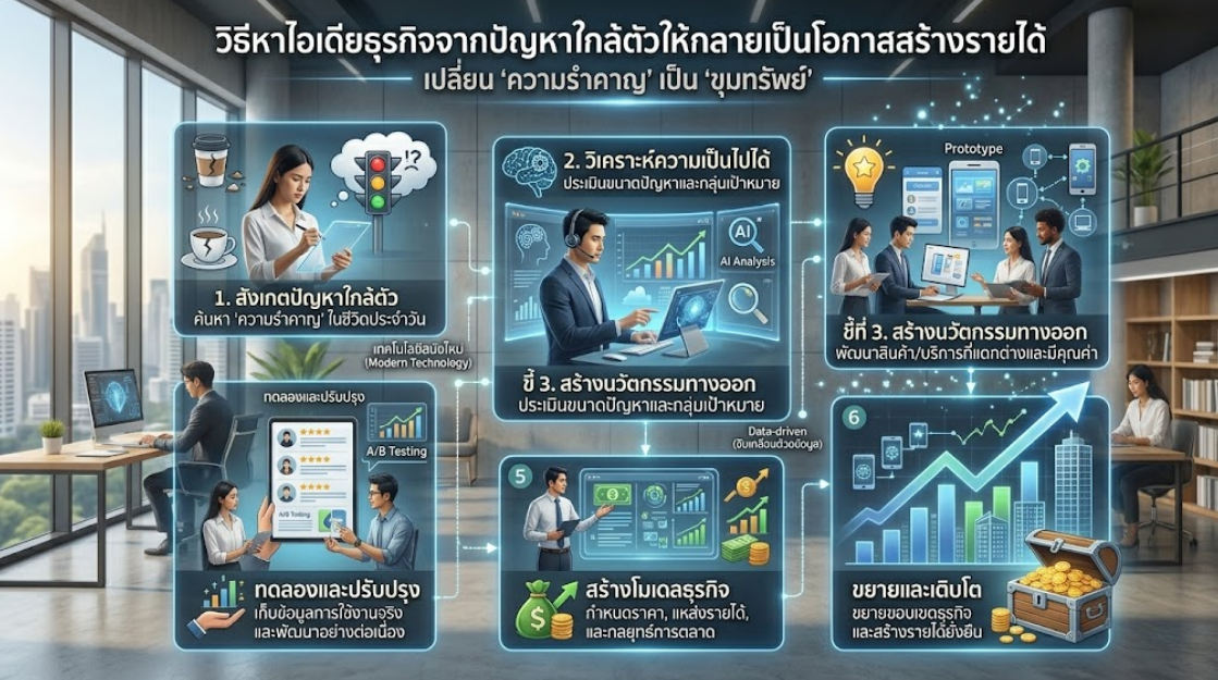 วิธีหาไอเดียธุรกิจจากปัญหาใกล้ตัวให้กลายเป็นโอกาสสร้างรายได้ เปลี่ยน “ความรำคาญ” เป็น “ขุมทรัพย์”