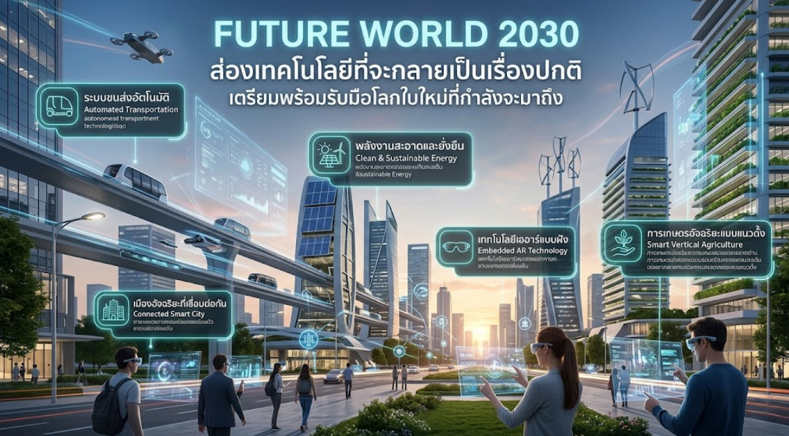 Future World 2030 ส่องเทคโนโลยีที่จะกลายเป็นเรื่องปกติ เตรียมพร้อมรับมือโลกใบใหม่ที่กำลังจะมาถึง